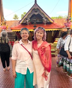 Yoga students visiting a Shiva Temple in Kerala
